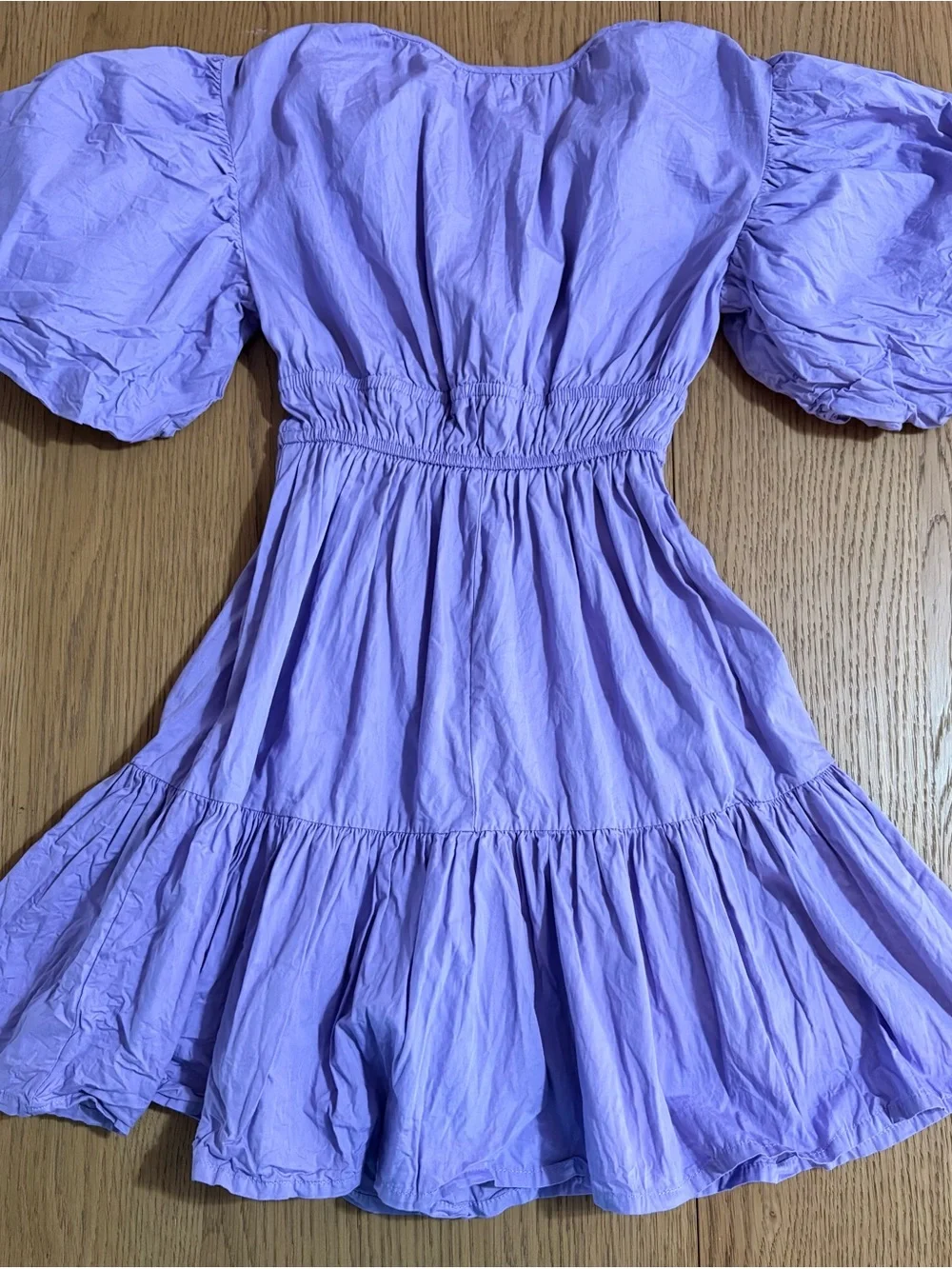 Japna Lilac Puff-Sleeve Casual Dress